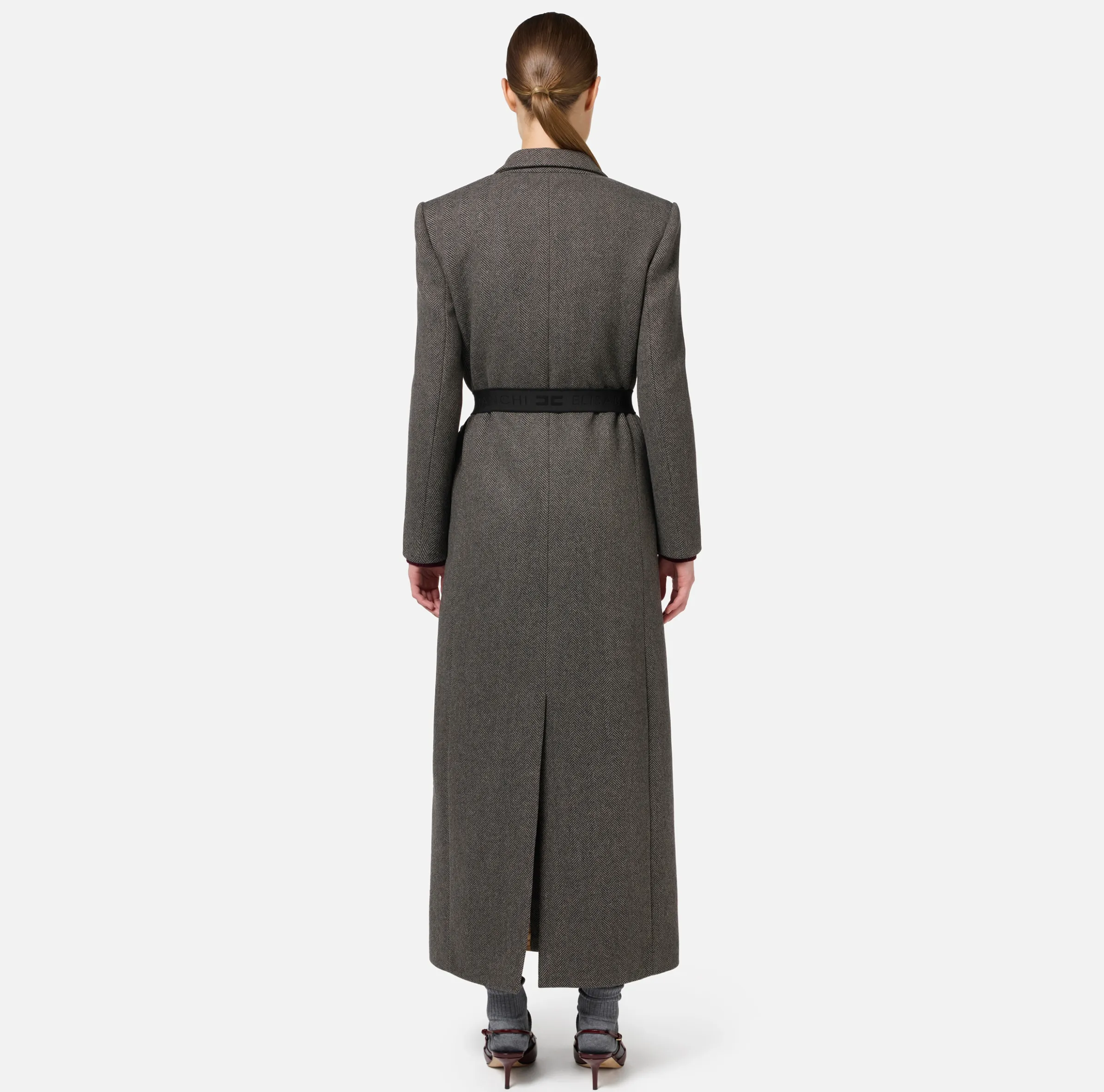 Cappotto doppiopetto con cintura utility