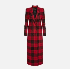 Cappotto doppiopetto in misto lana con patch