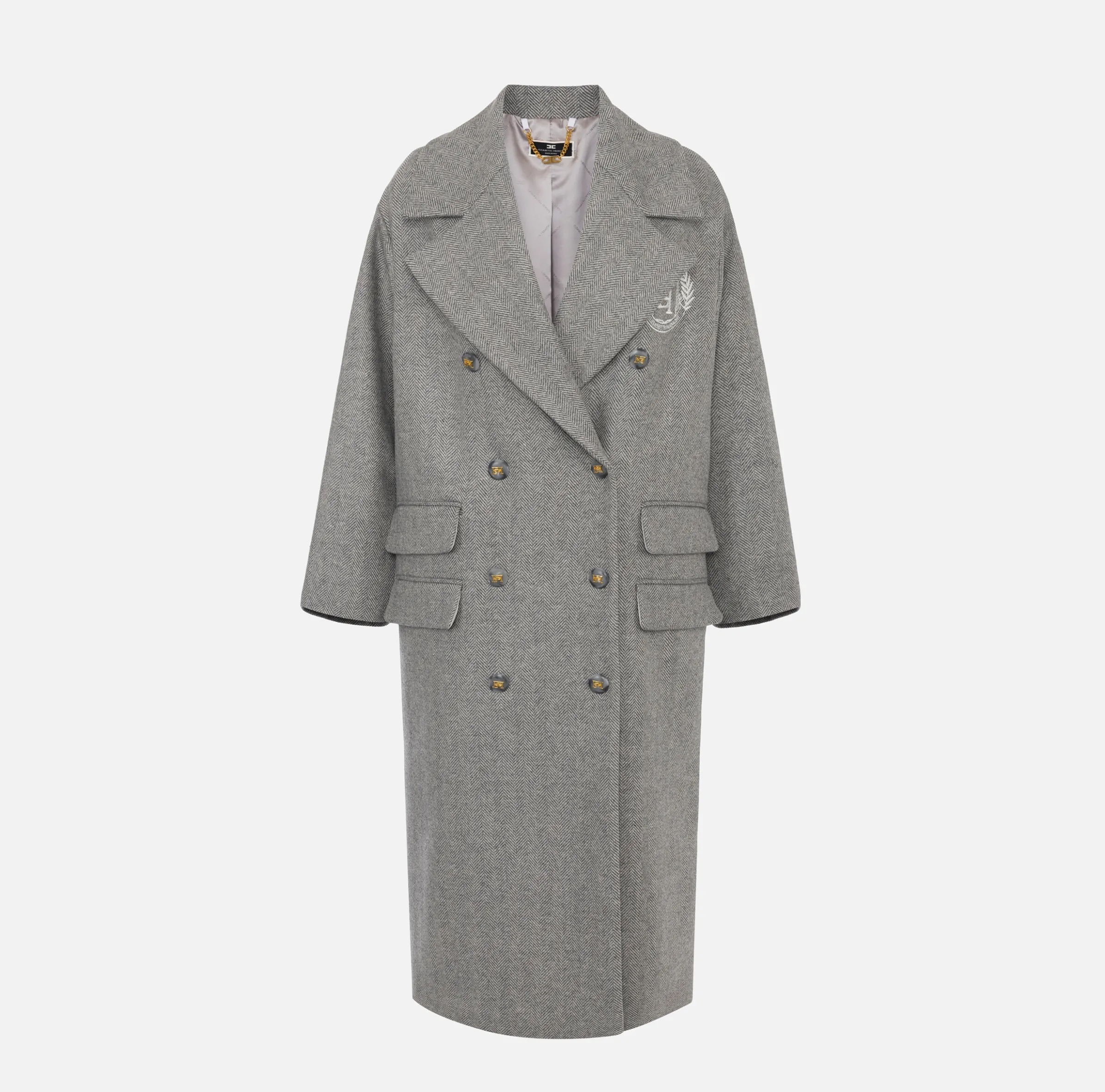 Cappotto doppiopetto over in cotone con stemma