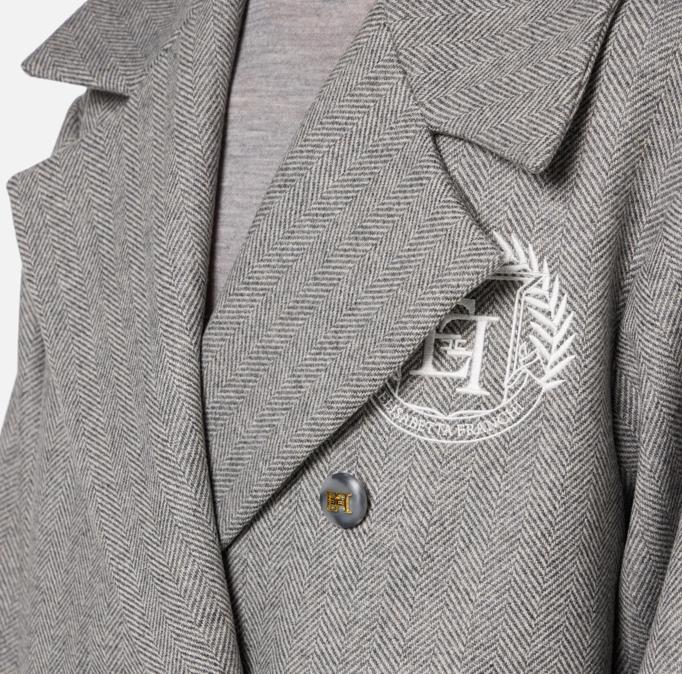 Cappotto doppiopetto over in cotone con stemma