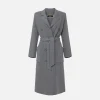 Cappotto vestaglia in lana e cashmere con stemma