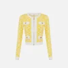 Cardigan cropped logo jacquard