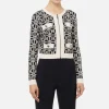 Cardigan cropped logo jacquard