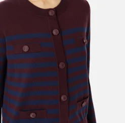 Cardigan in lana a righe