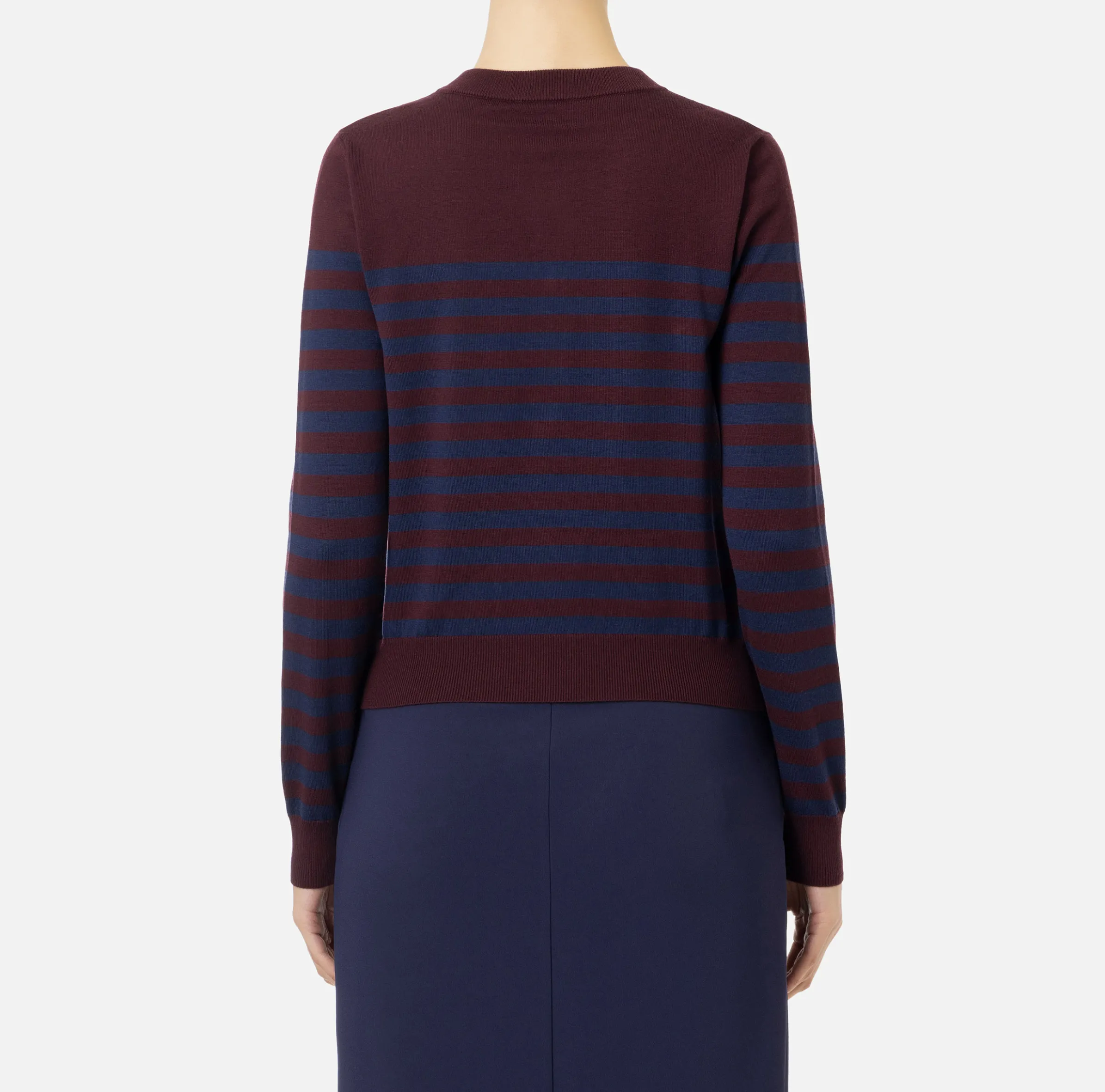 Cardigan in lana a righe