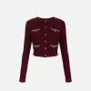 Cardigan in lana bouclé con ricamo