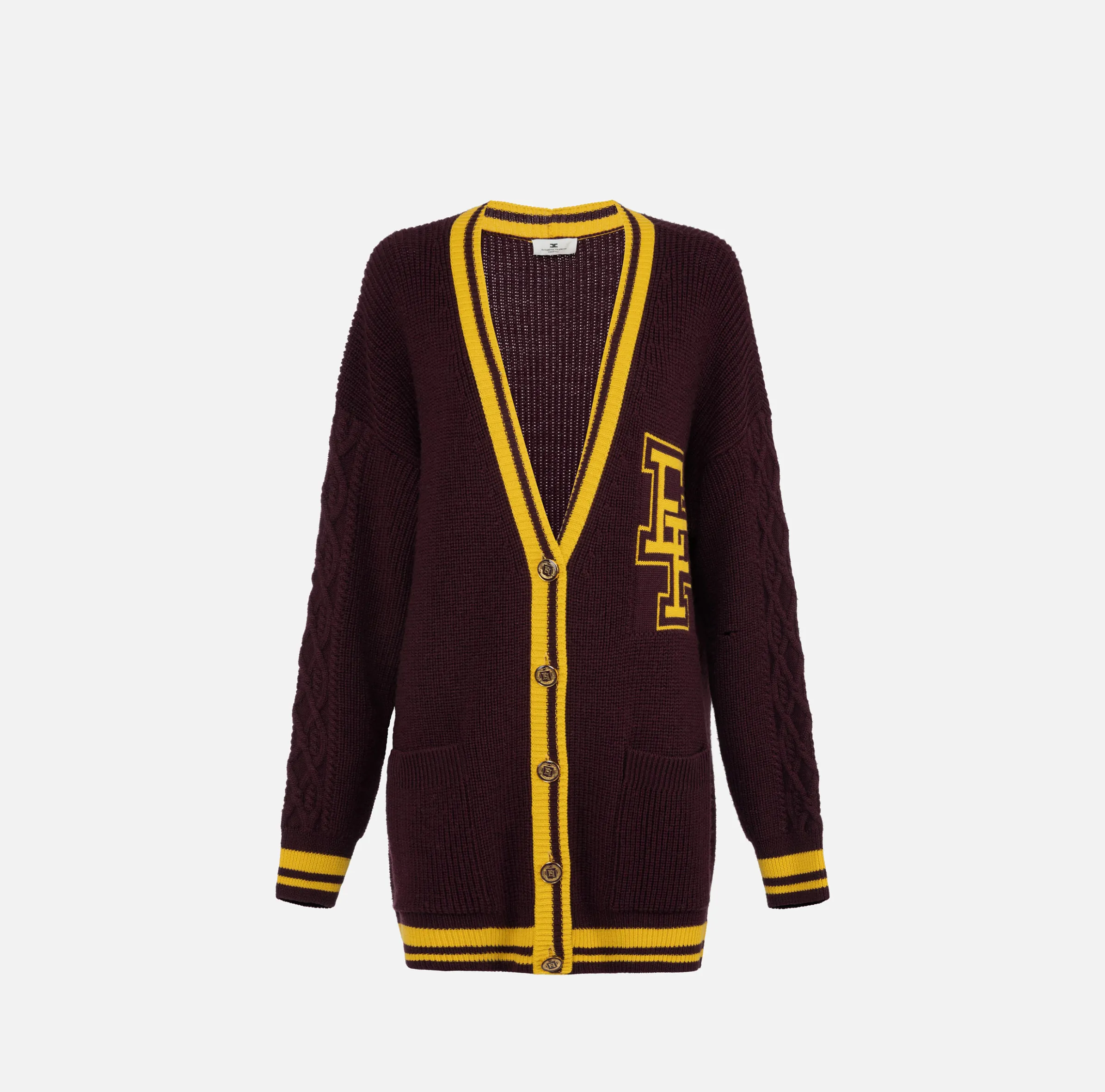 Cardigan in lana tipo college