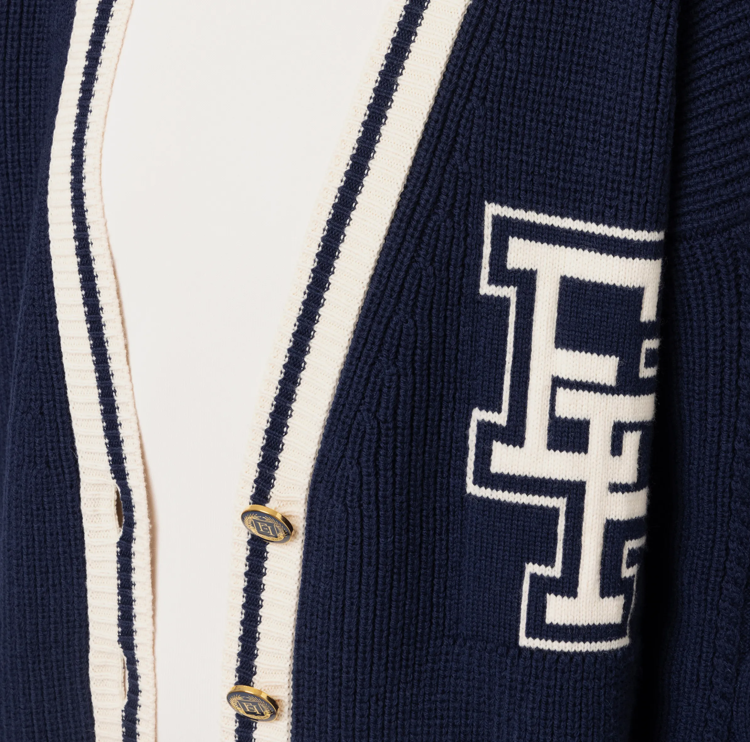 Cardigan in lana tipo college