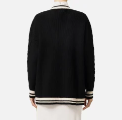 Cardigan in lana tipo college