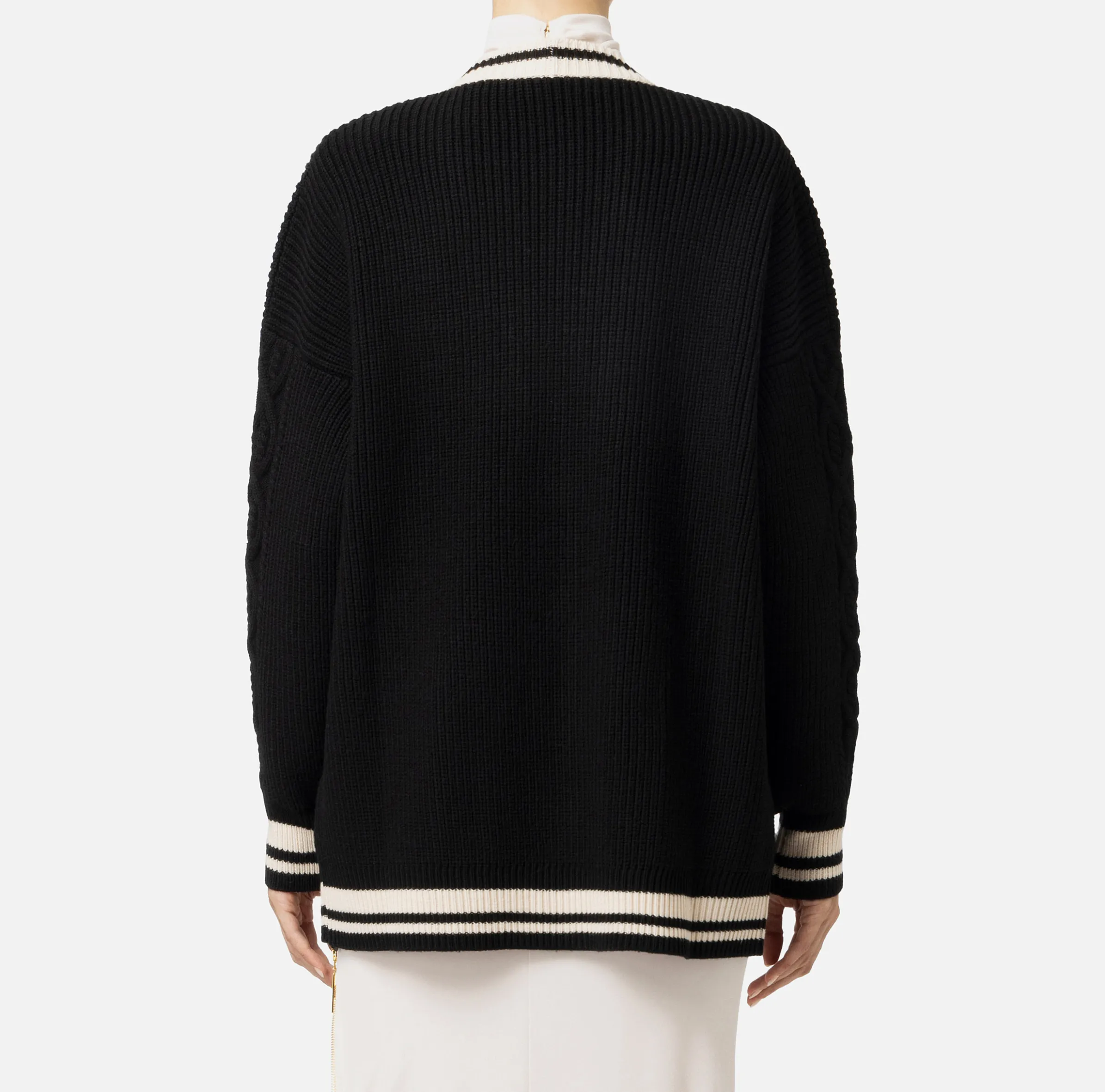 Cardigan in lana tipo college