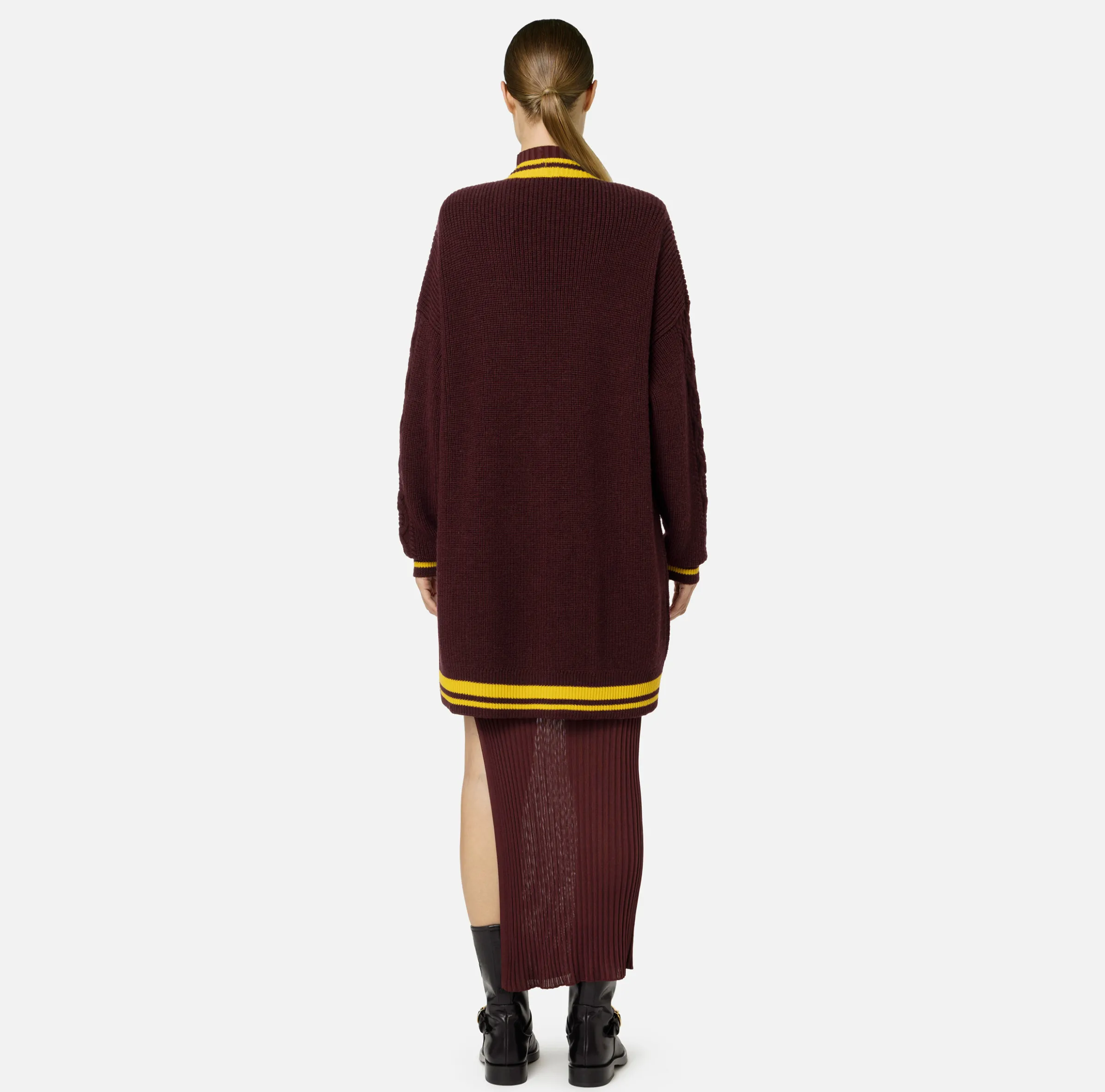 Cardigan in lana tipo college