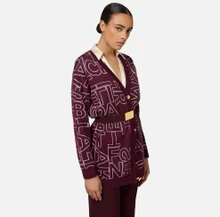 Cardigan in misto lana lettering