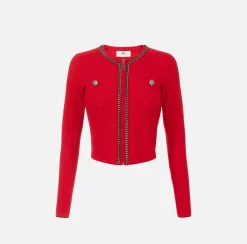 Cardigan in misto viscosa con punto resca