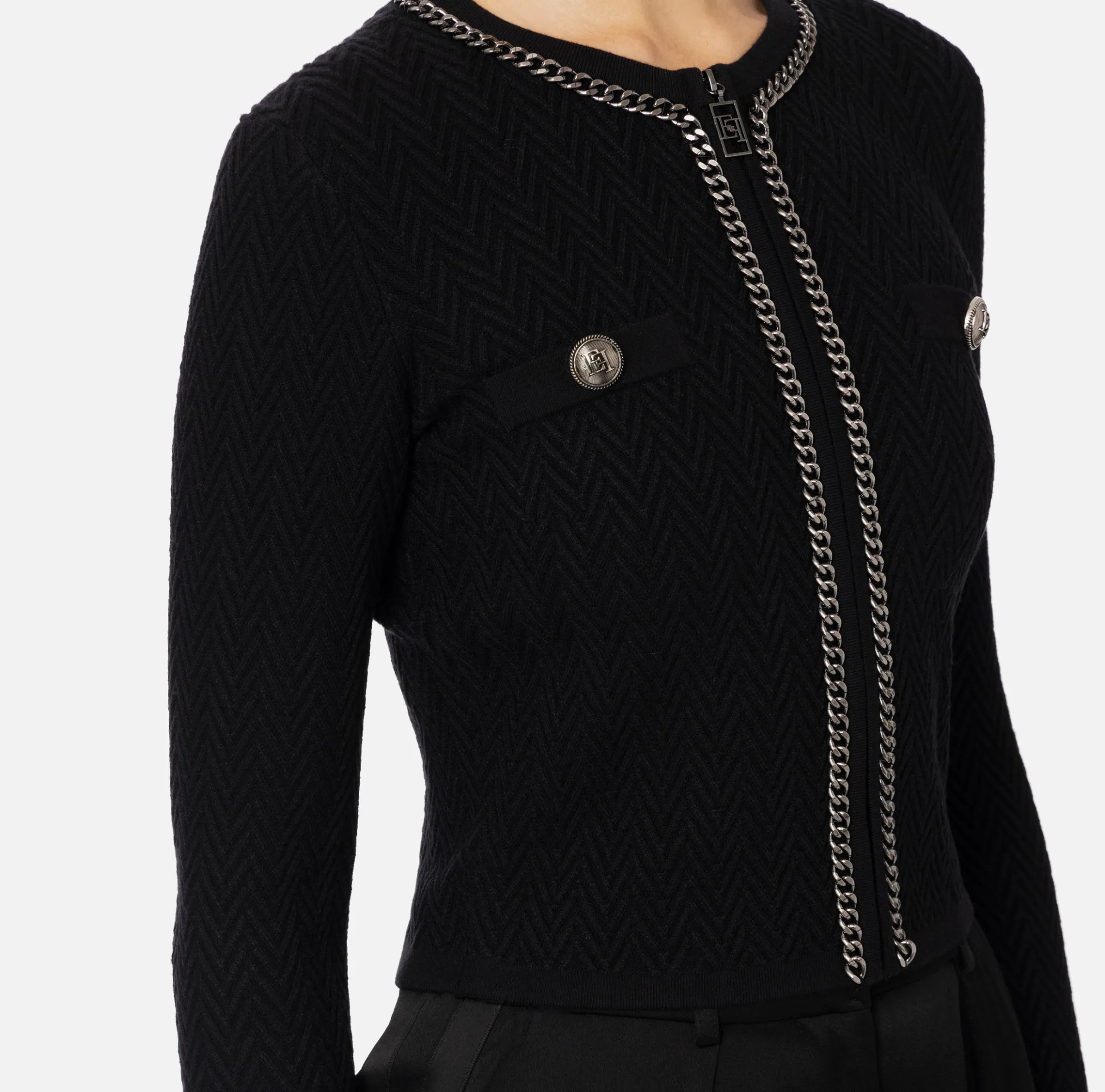 Cardigan in misto viscosa con punto resca