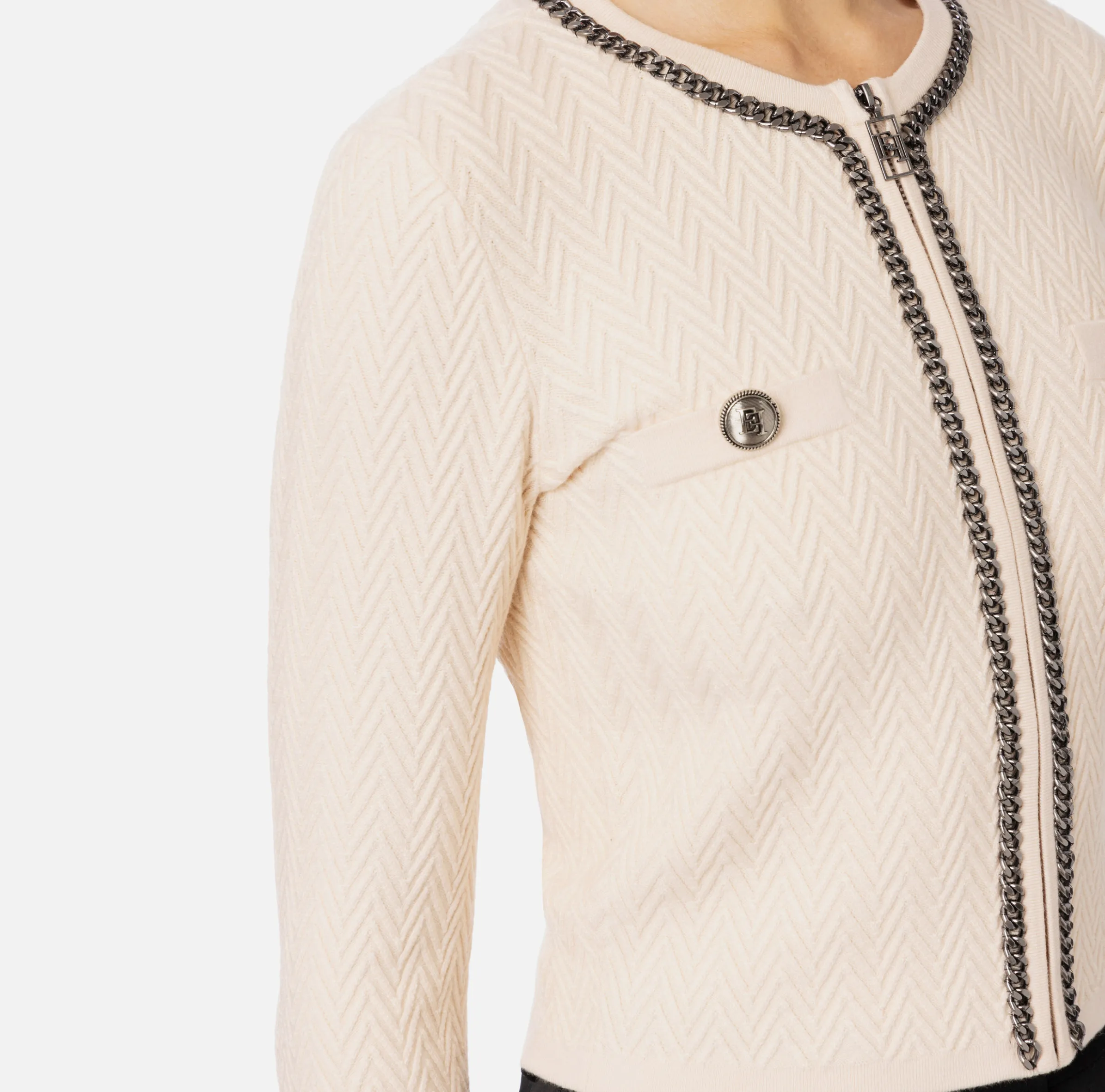 Cardigan in misto viscosa con punto resca