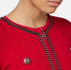 Cardigan in misto viscosa con punto resca