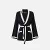 Cardigan in viscosa con bande logo