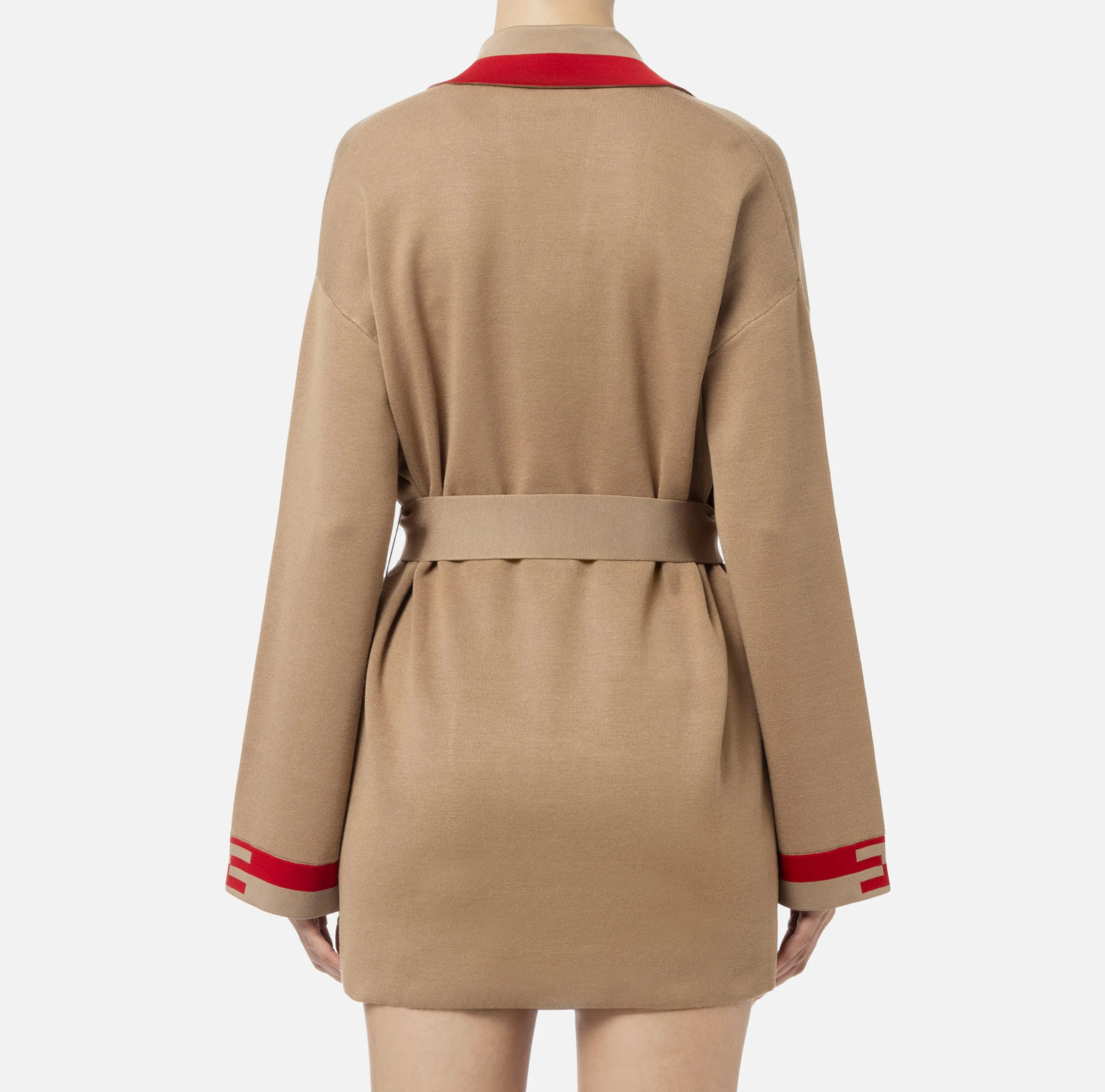 Cardigan in viscosa con bande logo