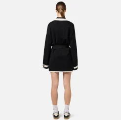 Cardigan in viscosa con bande logo