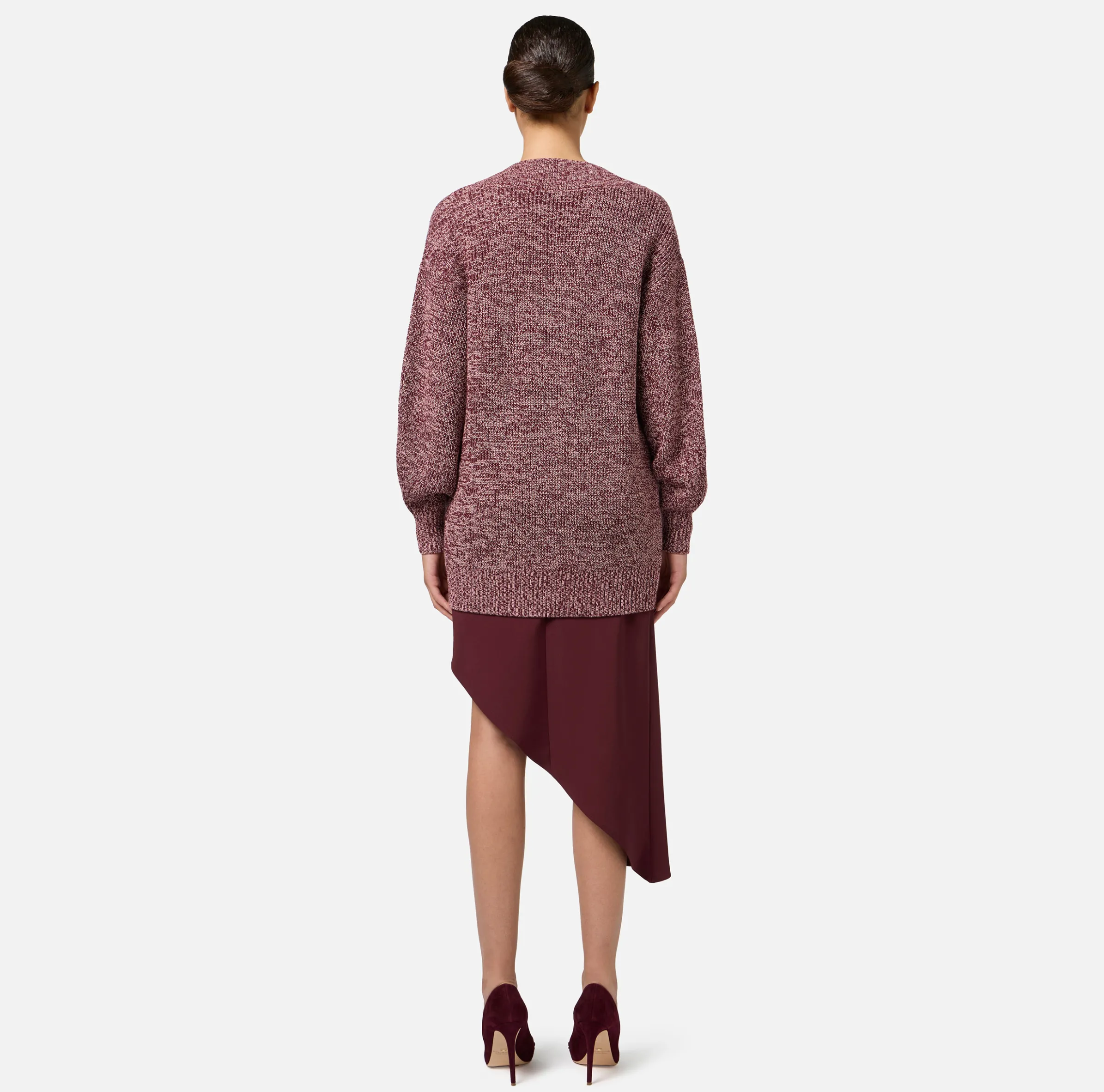 Cardigan in viscosa mouliné con patch logo