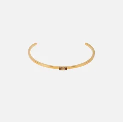Choker rigido con logo in strass