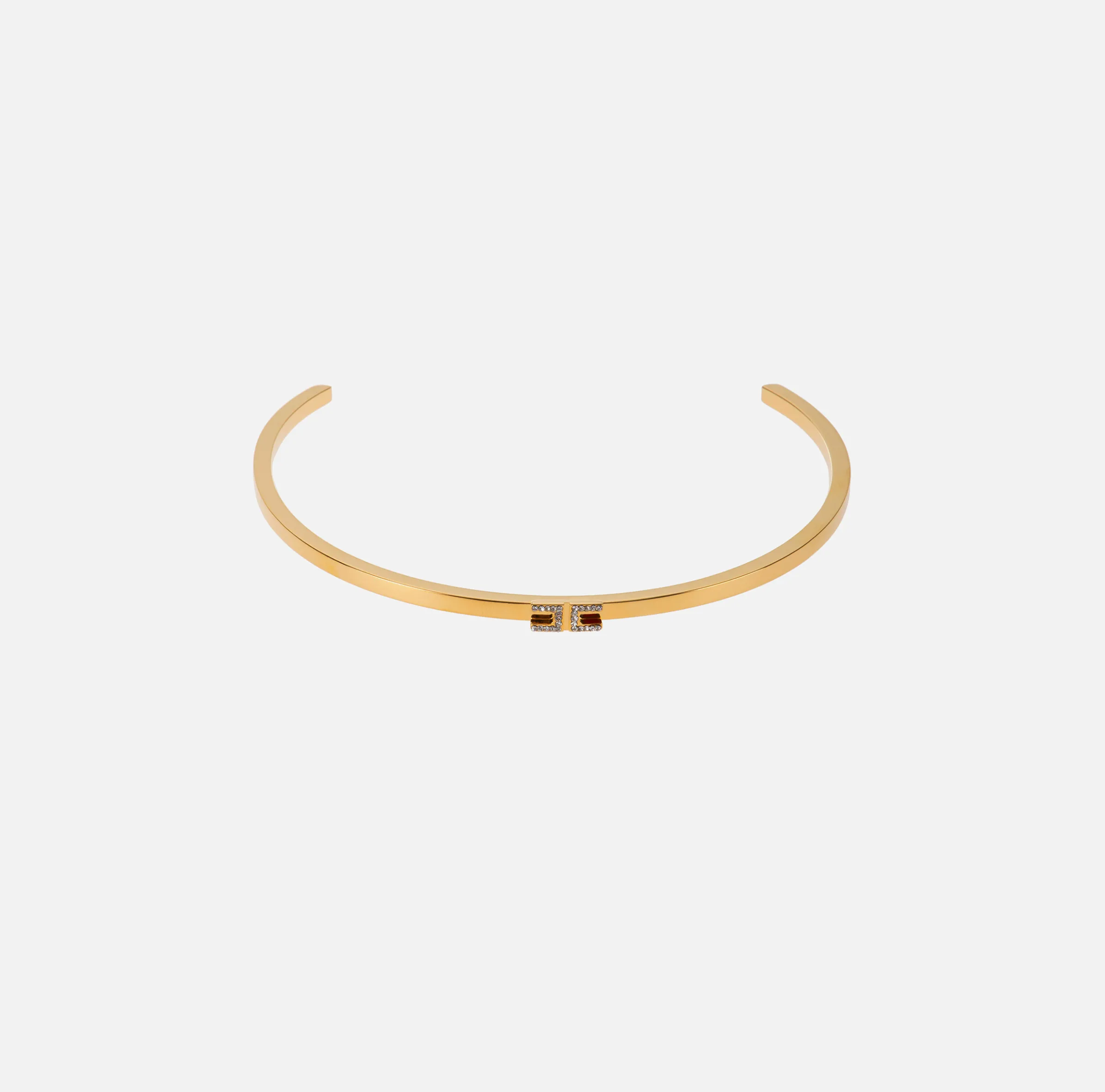 Choker rigido con logo in strass