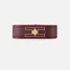 Cintura alta in pelle con girello logo