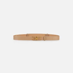 Cintura in pelle con girello logo