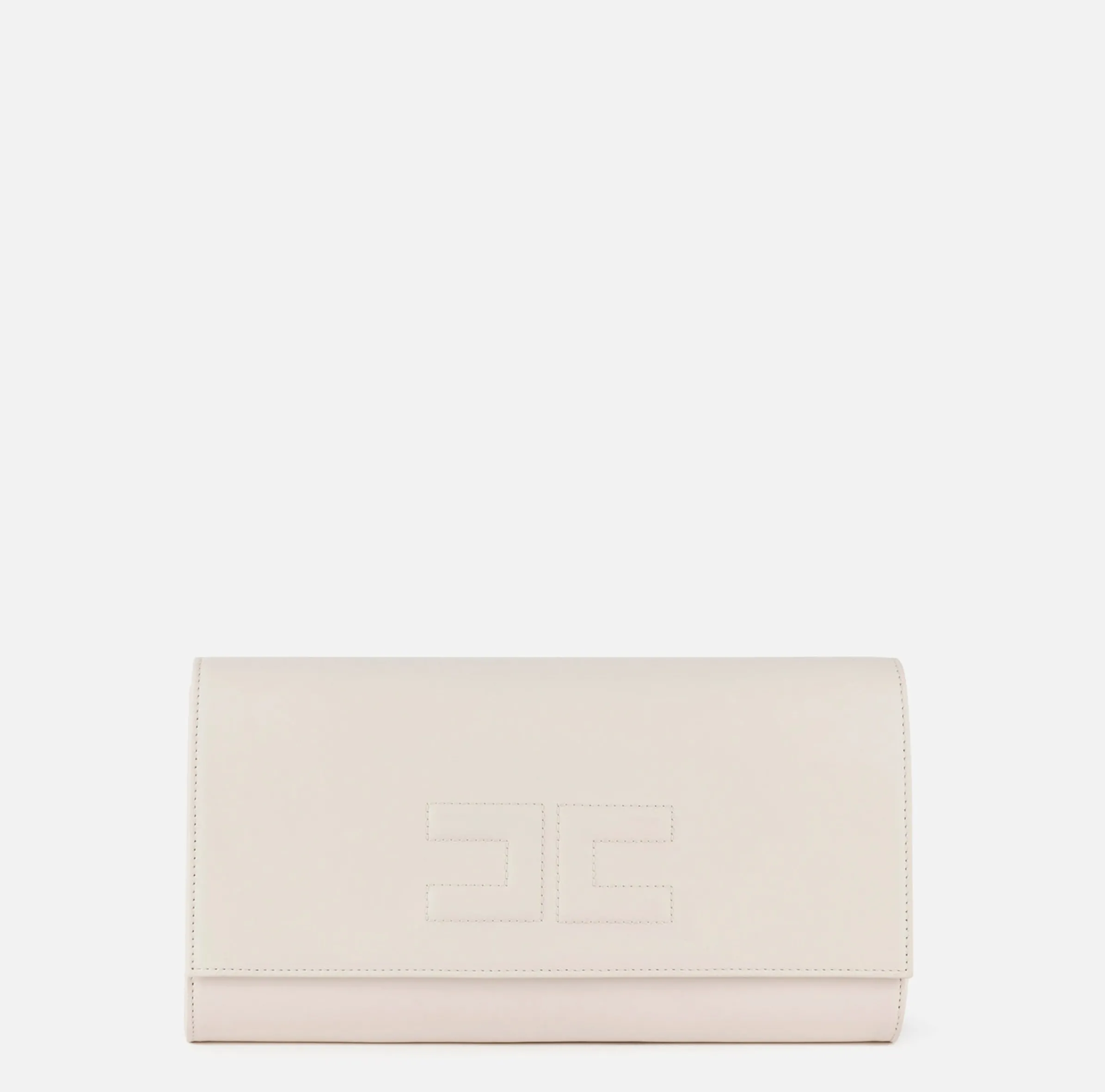 Clutch baguette in nappa con logo embossed