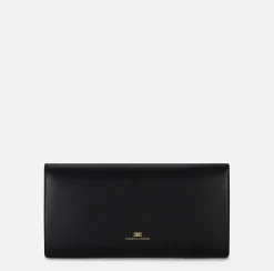 Clutch baguette in nappa con logo embossed