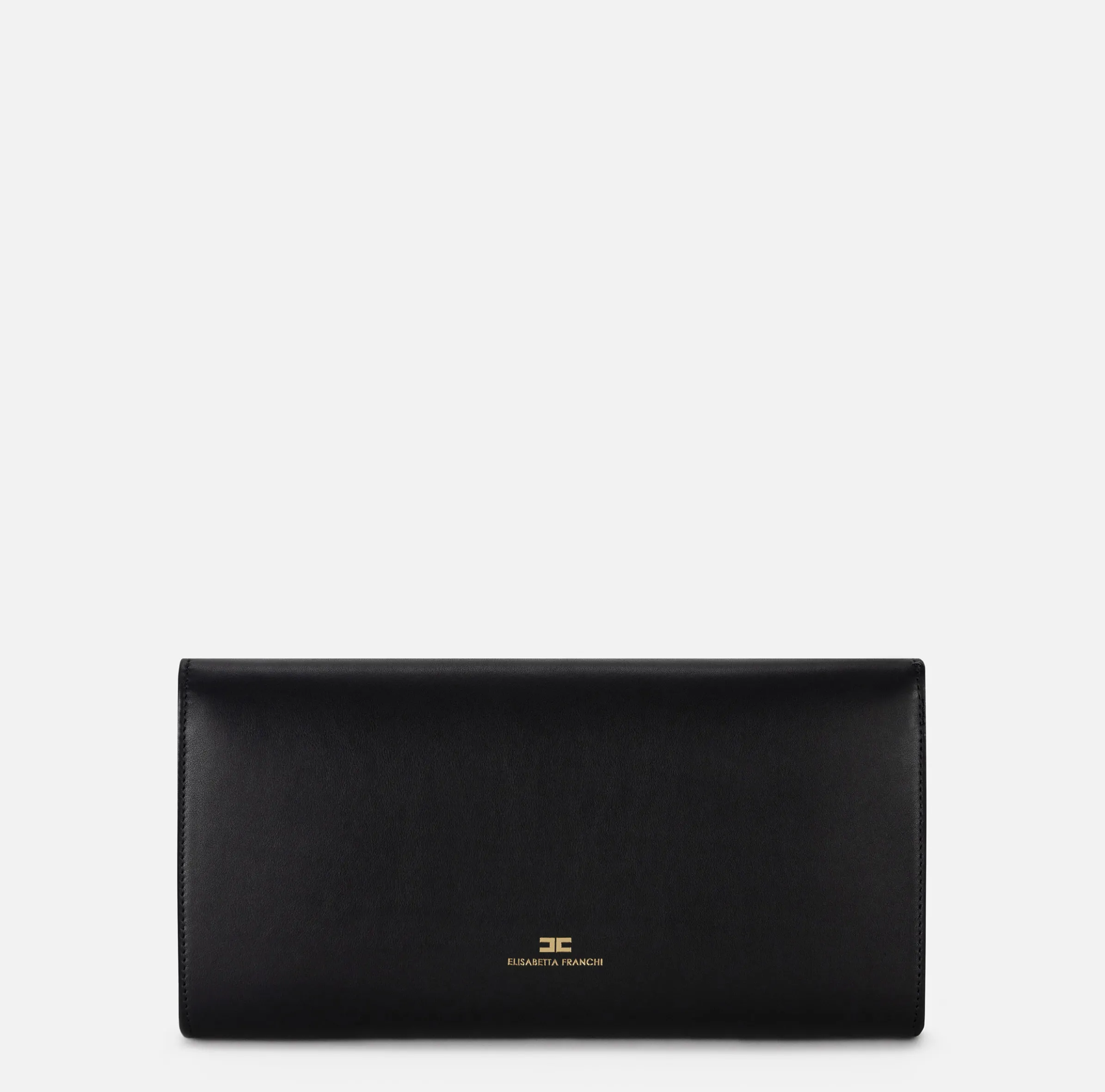 Clutch baguette in nappa con logo embossed