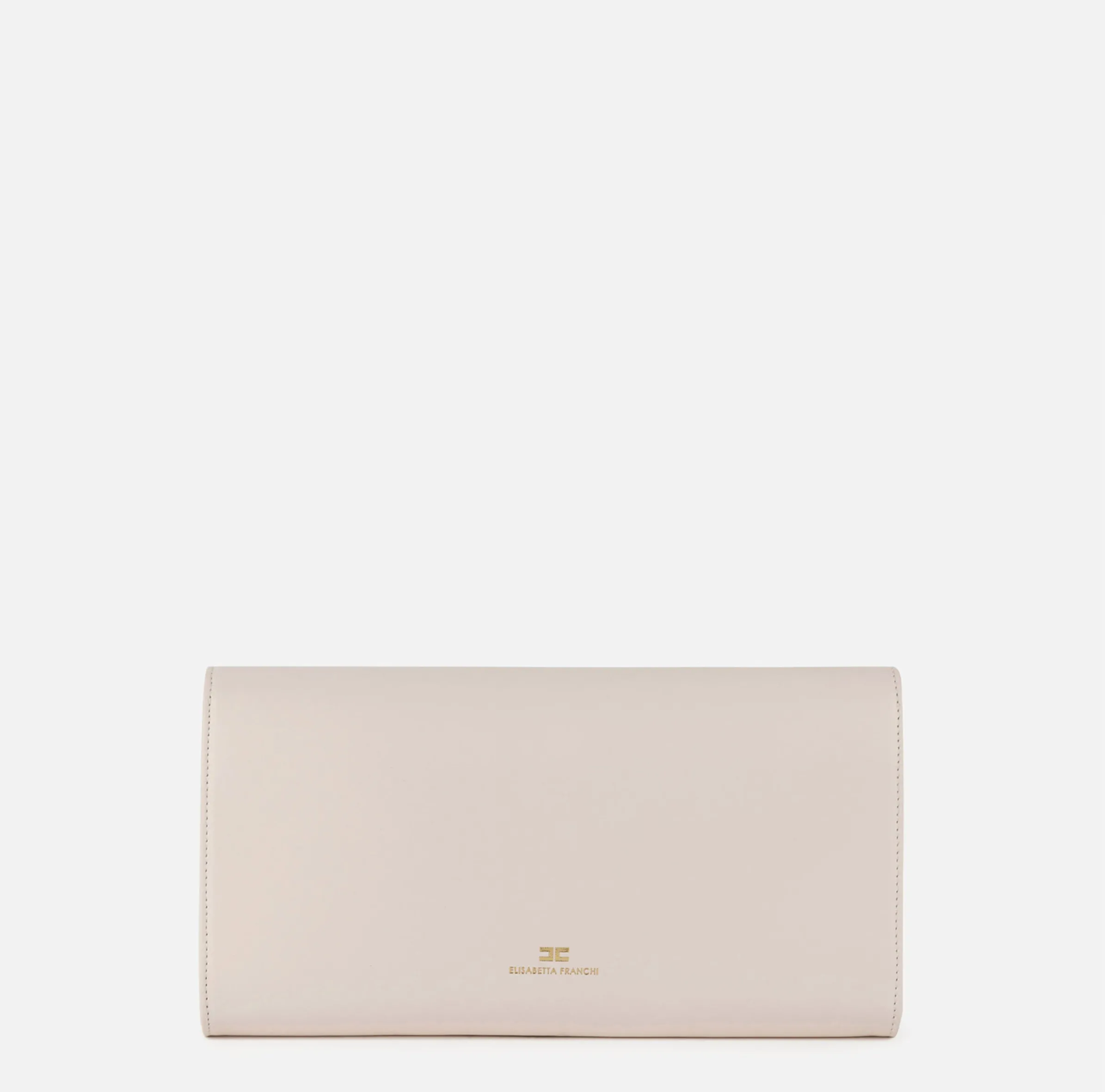 Clutch baguette in nappa con logo embossed