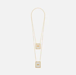 Collana con placca logo in plexiglass