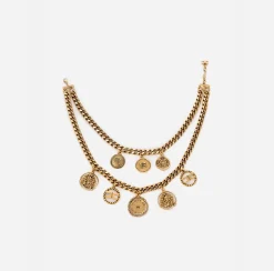 Collana Girocollo Con Doppio Filo Di Catena