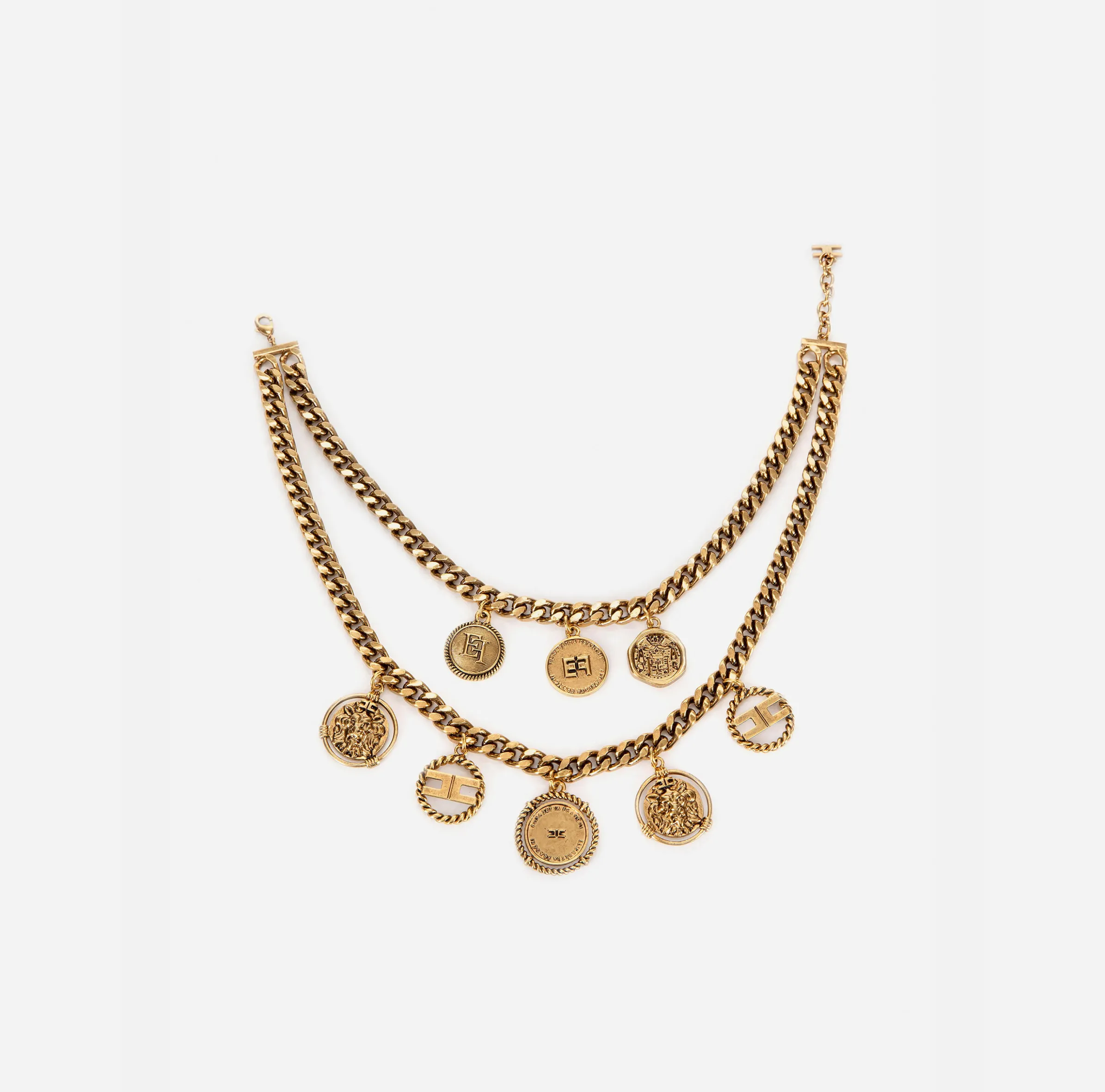 Collana Girocollo Con Doppio Filo Di Catena