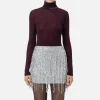 Dolcevita in lana merino con logo jacquard