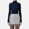 Dolcevita in lana merino con logo jacquard