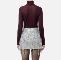 Dolcevita in lana merino con logo jacquard