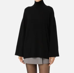 Dolcevita in misto cashmere con logo