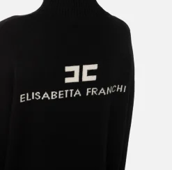 Dolcevita in misto cashmere con logo