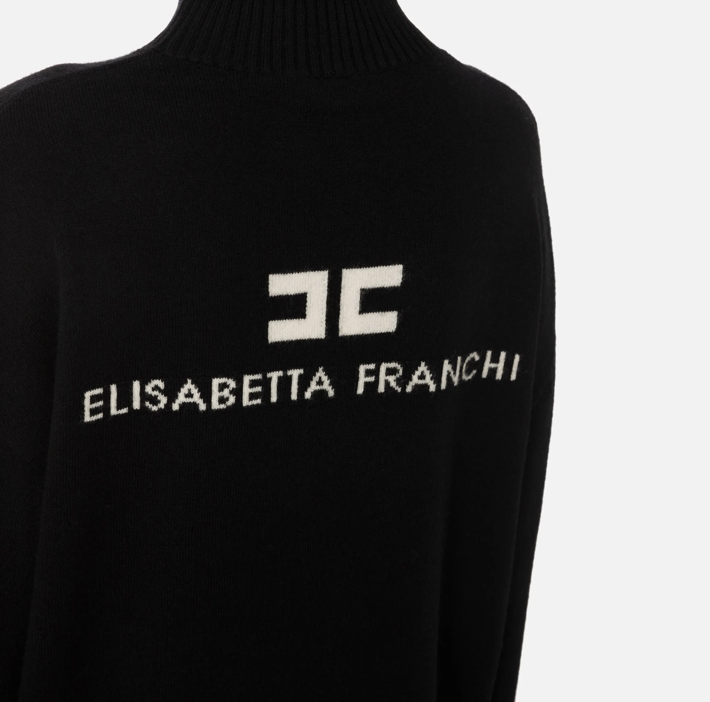 Dolcevita in misto cashmere con logo
