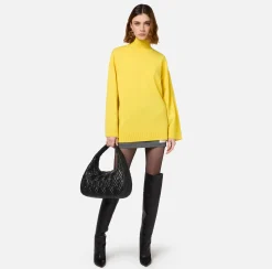Dolcevita in misto cashmere con logo
