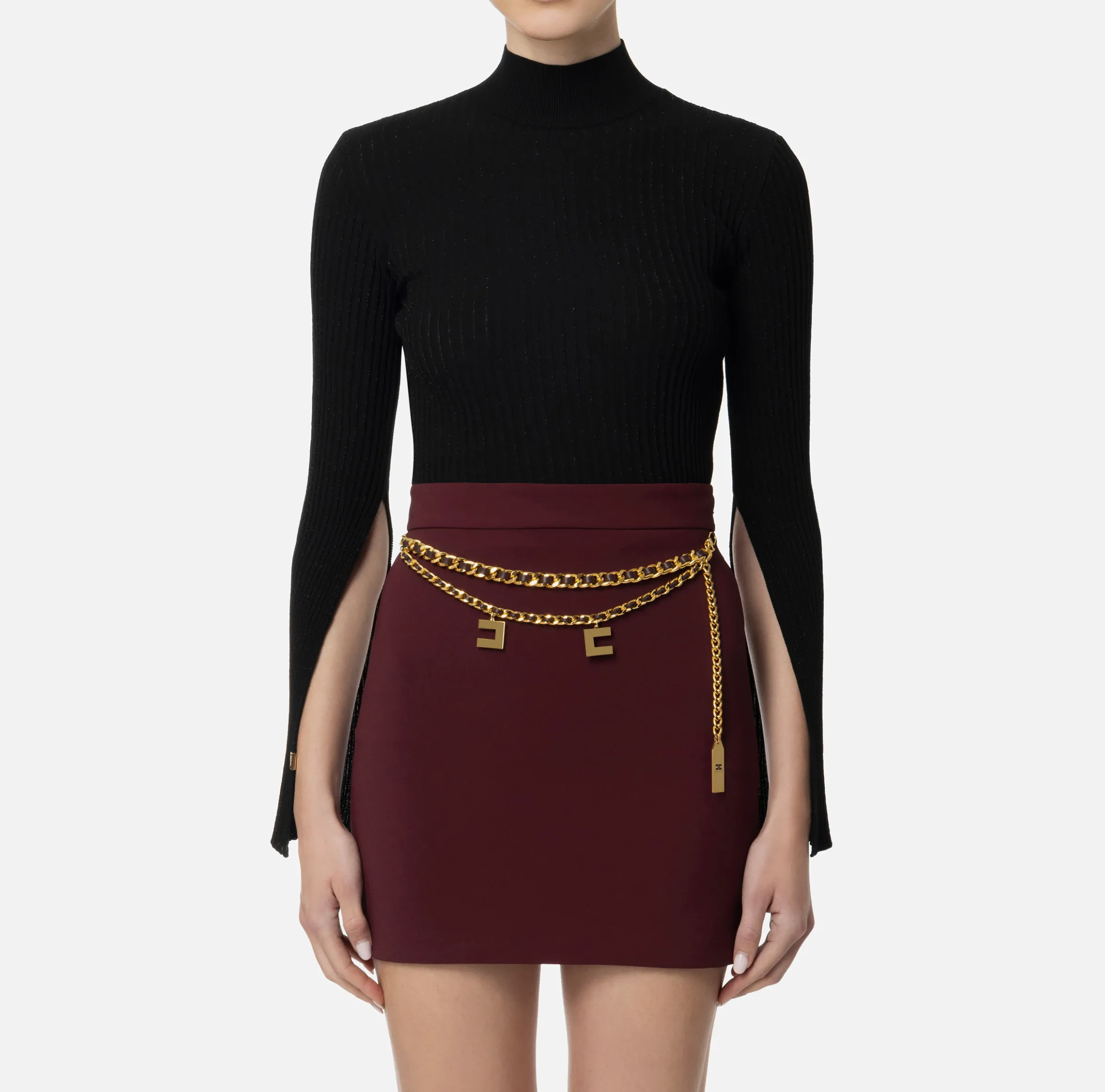 Dolcevita in viscosa e lurex a costine