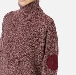 Dolcevita in viscosa mouliné con patch logo