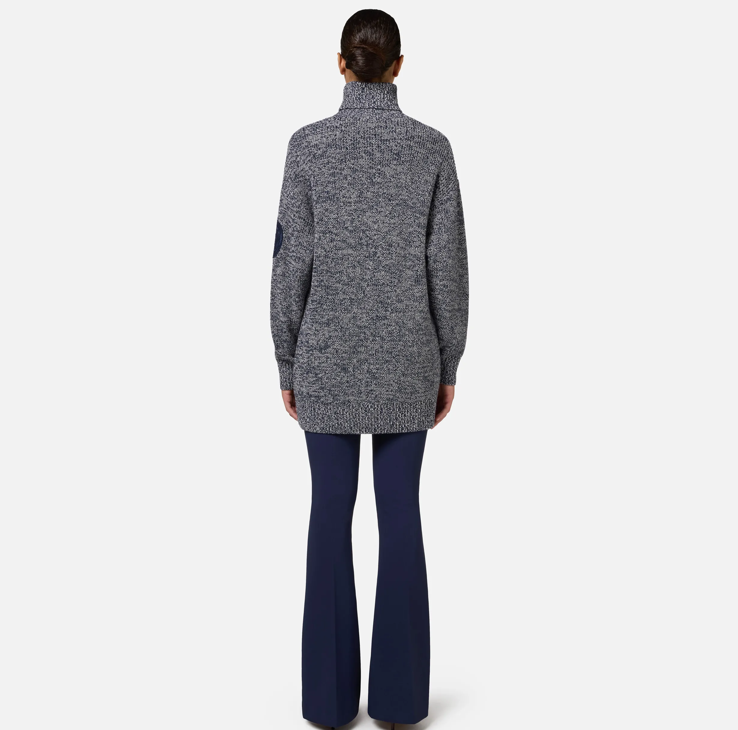 Dolcevita in viscosa mouliné con patch logo