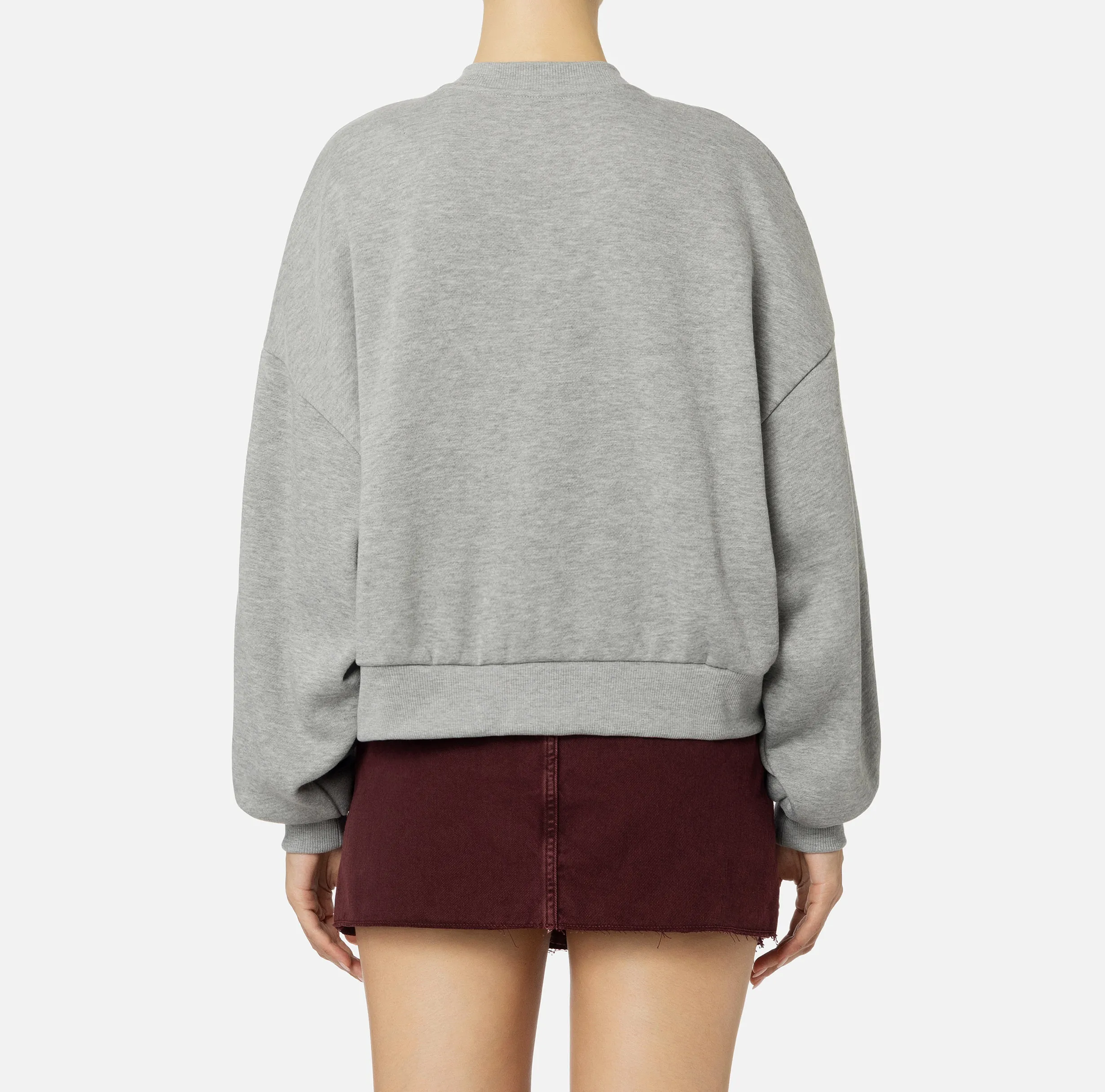 Felpa cropped in cotone con logo college