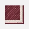 Foulard in seta con pattern righe diagonali e logo