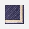 Foulard in seta con pattern righe diagonali e logo