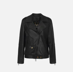 Giacca biker over in pelle effetto used