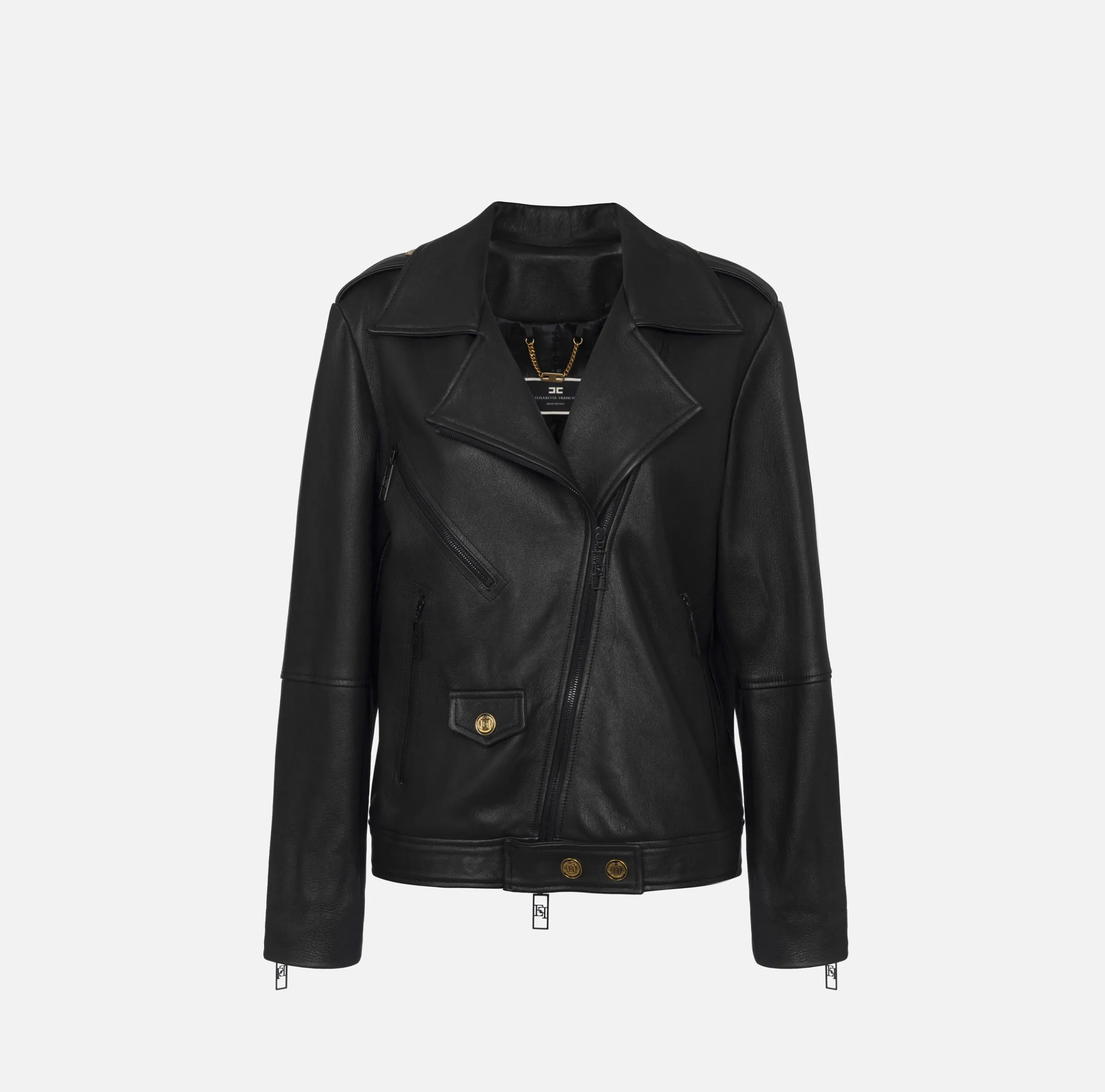 Giacca biker over in pelle effetto used